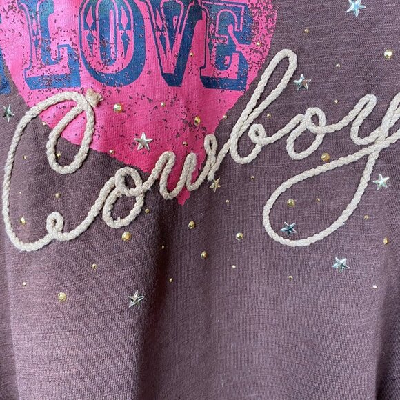Liz & Me For Catherines Women's Love Cowboys Graphic Print Brown Size 4X NWT - Picture 7 of 11